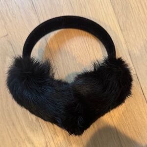 Kids Black Faux Fur Earmuffs